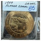 1959 ALASKA COMMEM UNC TRADE TOKEN 1959 ALASKA COMMEM UNC TRADE TOKEN