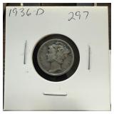 1936-D MERCURY SILVER DIME 1936-D MERCURY SILVER DIME