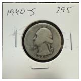 1940-S WASHINGTON SILVER QUARTER 1940-S WASHINGTON SILVER QUARTER