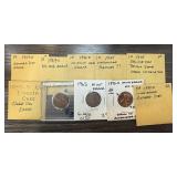 QTY 10 MIXED WHEAT / MEMORIAL CENT ERROR COINS QTY 10 MIXED WHEAT / MEMORIAL CENT ERROR COINS