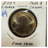 2007 GEORGE WASHINGTON UNC DOLLAR COIN 2007 GEORGE WASHINGTON UNC DOLLAR COIN