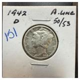 1942-D MERCURY SILVER DIME BETTER 1942-D MERCURY SILVER DIME BETTER
