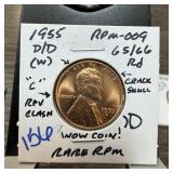 1955-D/D WHEAT PENNY CENT RPM-009 MULT ERRORS 1955-D/D WHEAT PENNY CENT RPM-009 MULT ERRORS