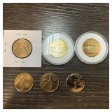 LOT OF 6 GOLD PLATED STATE QUARTERS LOT OF 6 GOLD PLATED STATE QUARTERS