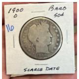 1900-O BARBER SILVER HALF DOLLAR 1900-O BARBER SILVER HALF DOLLAR