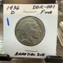 1936-D BUFFALO NICKEL DOUBLE DIE DDR-001
