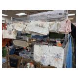LARGE LOT OF VINTAGE EMBROIDERED LINENS