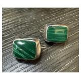 STERLING SILVER MALACHITE EARRINGS