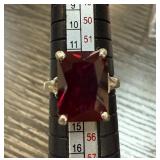STERLING SILVER RUBY RING
