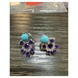 STERLING SILVER AMETHYST EARRINGS