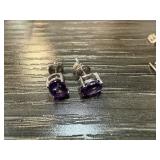 STERLING SILVER AMETHYST EARRINGS