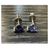STERLING SILVER TANZANITE EARRINGS