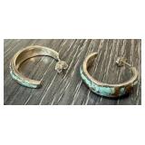 STERLING SILVER TURQUOISE EARRINGS