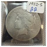 1922-S PEACE SILVER DOLLAR