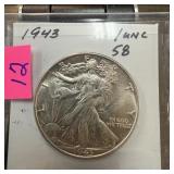 1943 WALKING LIBERTY SILVER HALF DOLLAR