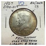 1967 JFK SILVER HALF DOLLAR DDO-017 EXTRA THICK