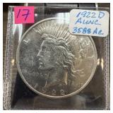 1922-D PEACE SILVER DOLLAR