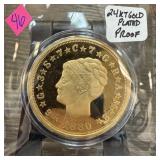 24K GOLD PLATED PROOF COMMEMORATIVE MEDAL