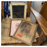 VINTAGE ART DECO FRAME / JESUS LITHO ETC