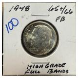 1948 ROOSEVELT SILVER DIME HIGH GRADE