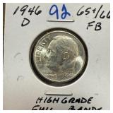 1946-D ROOSEVELT SILVER DIME HIGH GRADE