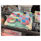 VINTAGE HAND MADE QUILTED BLANKET & HORSE