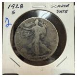 1928-S WALKING LIBERTY SILVER HALF DOLLAR
