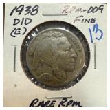 1938-D/D BUFFALO NICKEL RPM-009