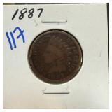 1887 INDIAN HEAD PENNY CENT