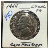 1959 JEFFERSON NICKEL FULL STEPS UNC