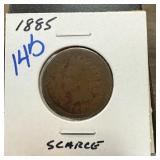 1885 INDIAN HEAD PENNIES CENTS