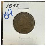1892 INDIAN HEAD PENNY CENT