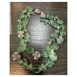 STERLING SILVER GREEN GLASS NECKLACE
