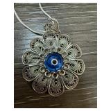 DGS TURKEY STERLING SILVER EVIL EYE NECKLACE