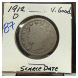 1912-D LIBERTY V NICKEL SCARCE DATE