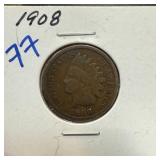 1908 INDIAN HEAD PENNY CENT