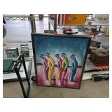 ORIGINAL PAINTING B LONG 5 MEN FACING LEFT NOTE