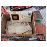 LARGE LOT OF VINTAGE EPHEMERA / STAMPS GOLD FOIL