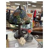 STAINED GLASS TABLE LAMP / CANDLE HOLDER MORE