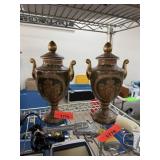 2PC DECORATIVE LIDDED URNS MATCHED