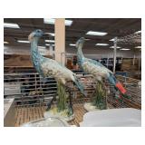 2PC ITALIAN BIRD POTTERY SCULPTURES NOTE