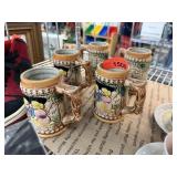 5PC VINTAGE CERAMIC JAPANESE BEER STEINS