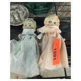 2PC ANTIQUE BISQUE DOLLS