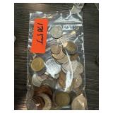 BAG OF MIXED FOREIGN COINS SILVER CANADA 25C