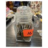 JAR W MIXED FOREIGN COINS