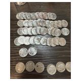 42 BU ROOSEVELT SILVER DIMES & 6 OTHERS