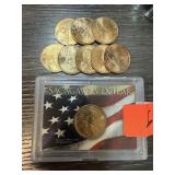 QTY 9 BU SACAGAWEA DOLLARS