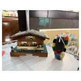 VINTAGE CHALET MUSIC BOX / SWISS COW BELL