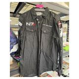 N7 MASS EFFECT BUTTON SHIRT SZ LARGE