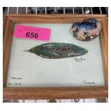 2PC PANAMA ART SIGNED TORTUGA / FROG